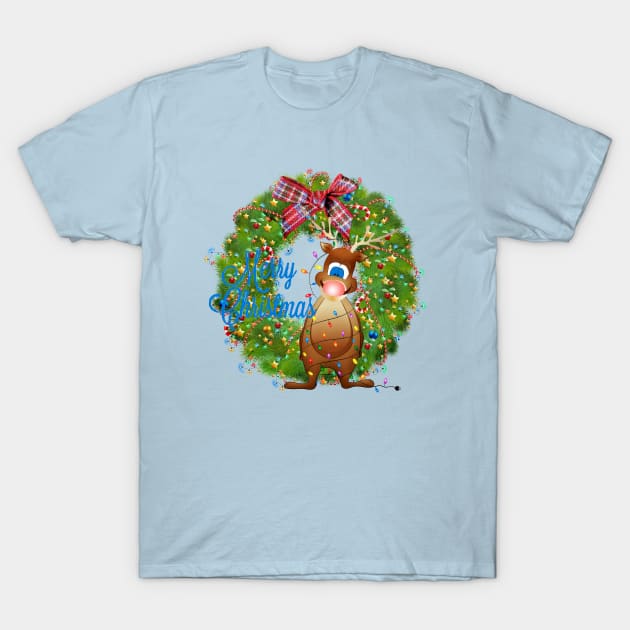 merry christmas reindeer T-Shirt by gossiprag